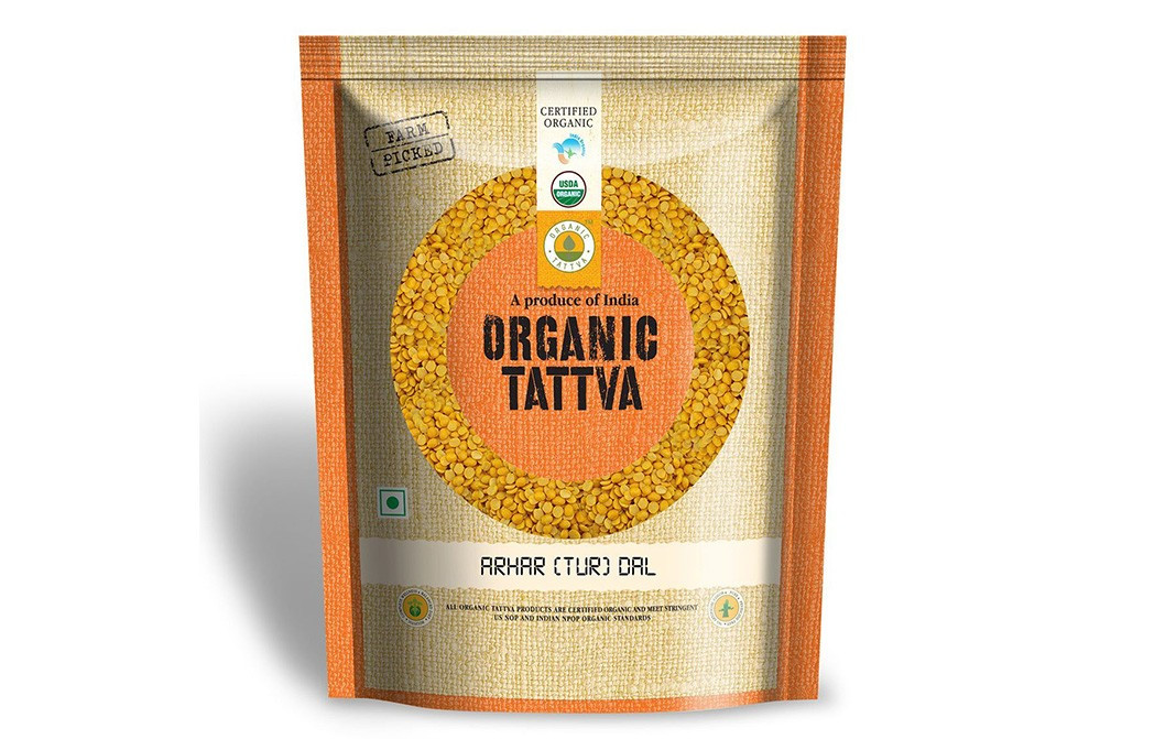 Organic Tattva Arhar (Tur) Dal    Pack  500 grams